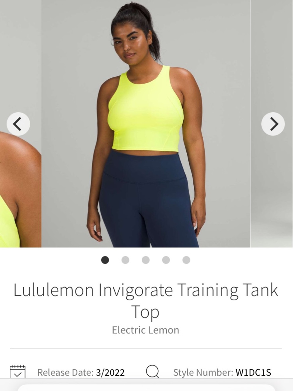 lululemon athletica invigorate bra top Neon electric Yellow Crop gym Tank 4